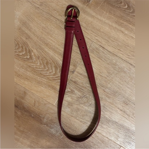 Coach Red Leather Belt with Gold Buckle main image 6